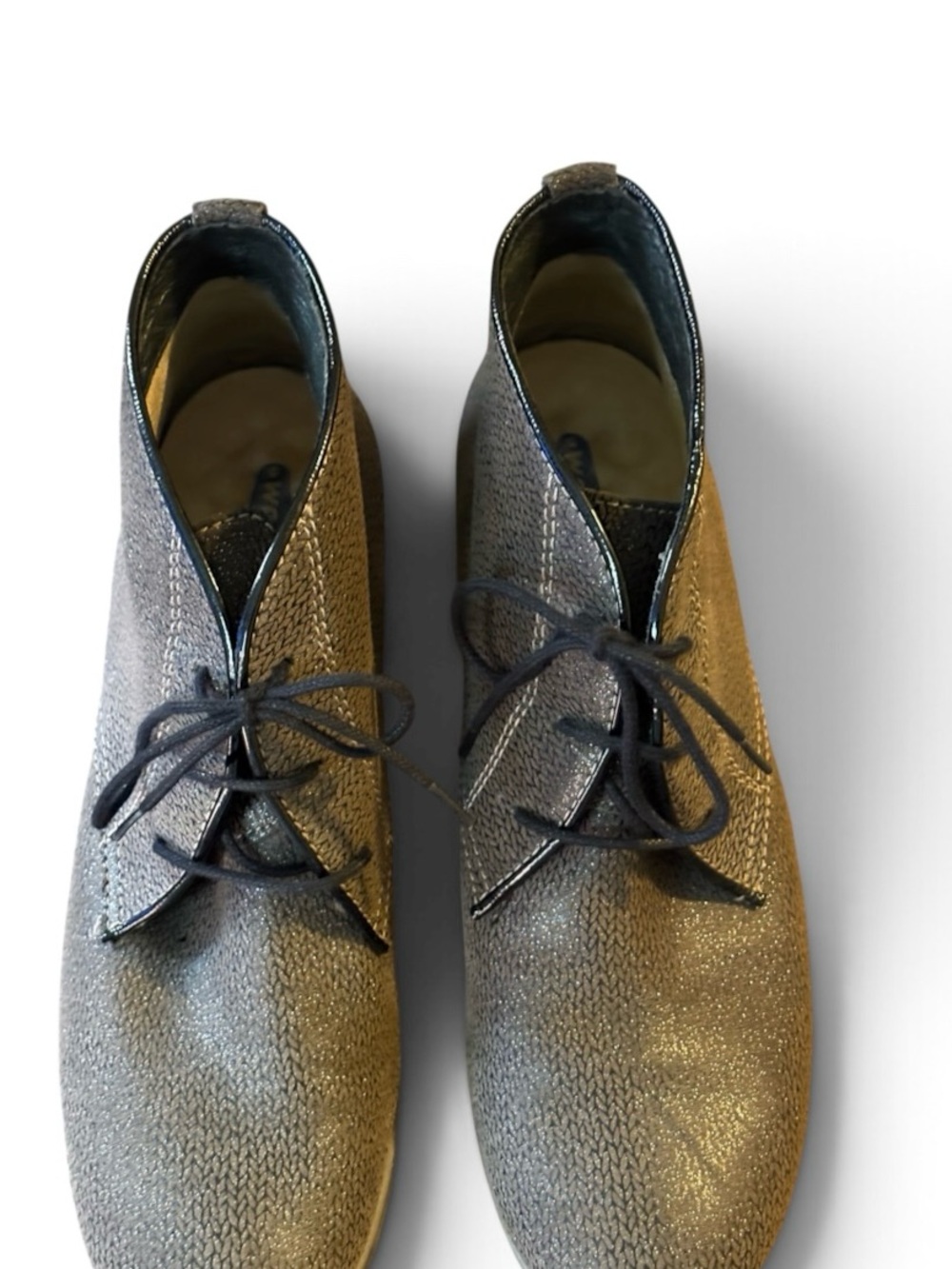 Wolky Metallic Gray Lace-Up Women's Ankle Booties